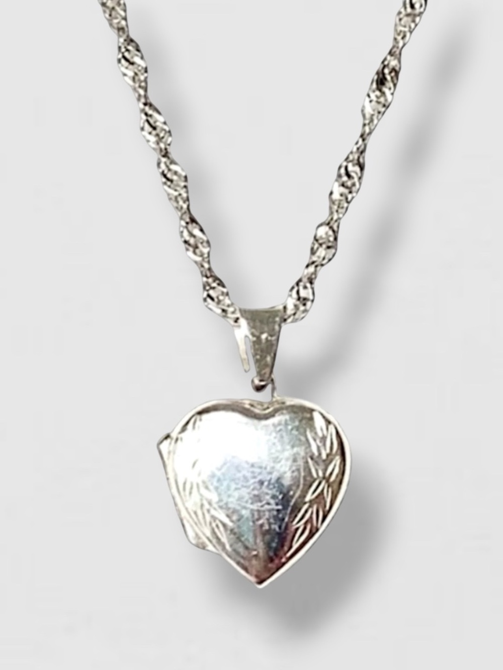 Necklace Heart Shaped 925 Sterling Silver OPENS